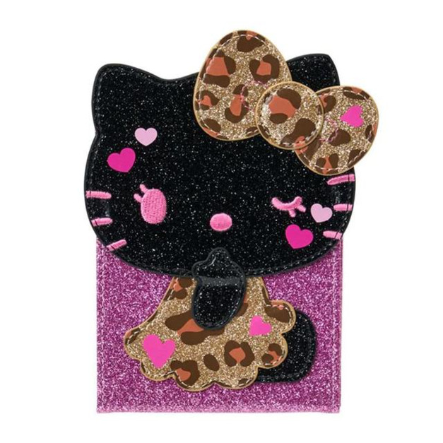 ▲新品特價 Sanrio 三麗鷗 Hello Kitty 皮質方形摺疊鏡 (黑 澀谷辣妹華麗MAX)