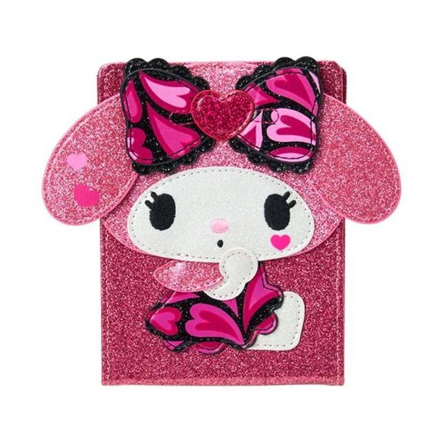 ▲新品特價 Sanrio 三麗鷗 美樂蒂 皮質方形摺疊鏡 (澀谷辣妹華麗MAX)