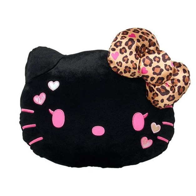 ▲新品特價【預購】Sanrio 三麗鷗 Hello Kitty 造型絨毛靠枕 (黑 澀谷辣妹華麗MAX)
