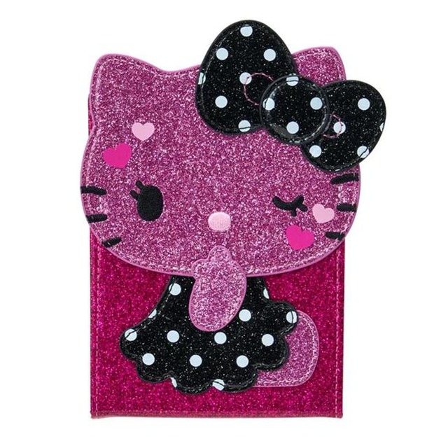 ▲新品特價 Sanrio 三麗鷗 Hello Kitty 皮質方形摺疊鏡 (桃 澀谷辣妹華麗MAX)