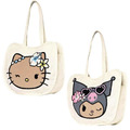 Sanrio 三麗鷗 棉質造型肩背袋 (曬黑扶桑花款) Kitty 酷洛米