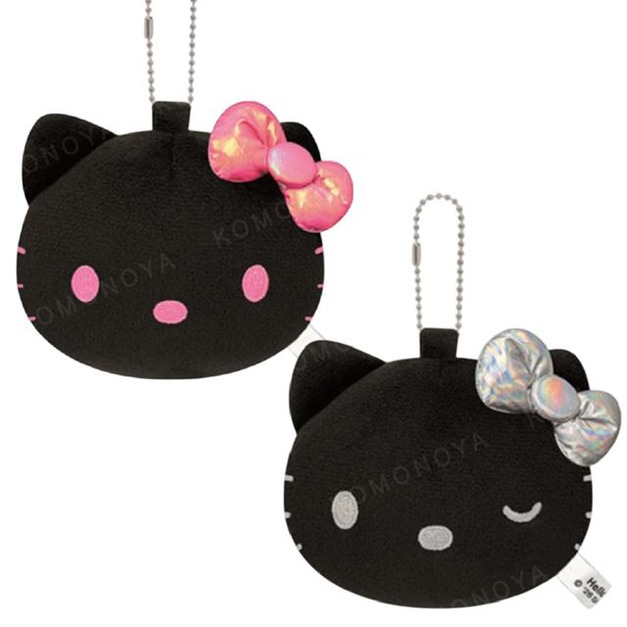 Sanrio 三麗鷗 Hello Kitty 絨毛造型鏡子吊飾 (黑色款)
