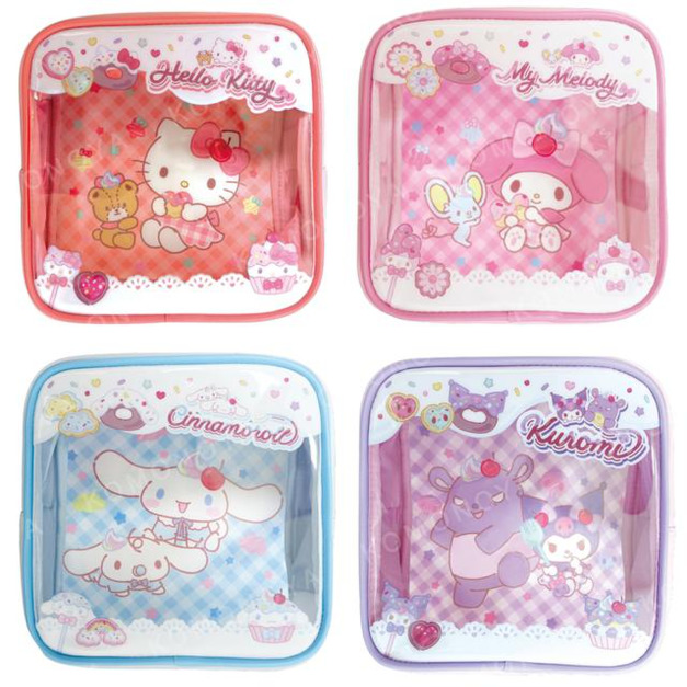 Sanrio 三麗鷗 皮質窗口玩偶收納包 娃包 (甜點時光) Kitty 大耳狗 酷洛米 美樂蒂