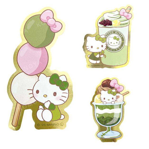 Sanrio 三麗鷗 Hello Kitty 造型大貼紙 (抹茶甜點款)