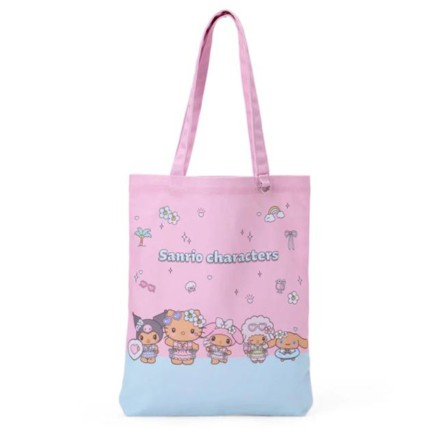 ▲新品特價 Sanrio 三麗鷗 Hello Kitty 棉質直式肩背袋 (閃閃發亮的夏日泳池)