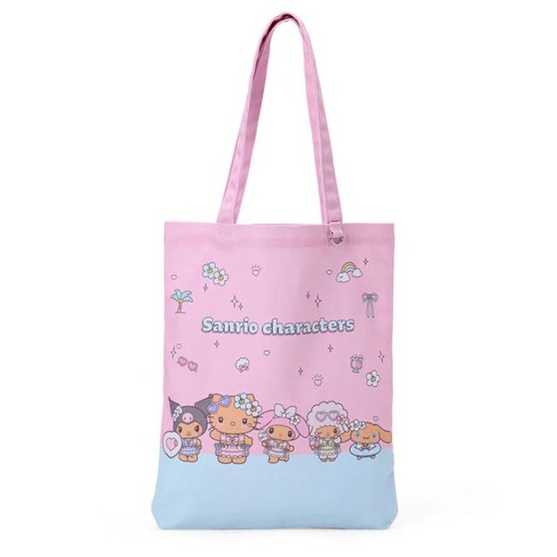 ▲新品特價 Sanrio 三麗鷗 Hello Kitty 棉質直式肩背袋 (閃閃發亮的夏日泳池)