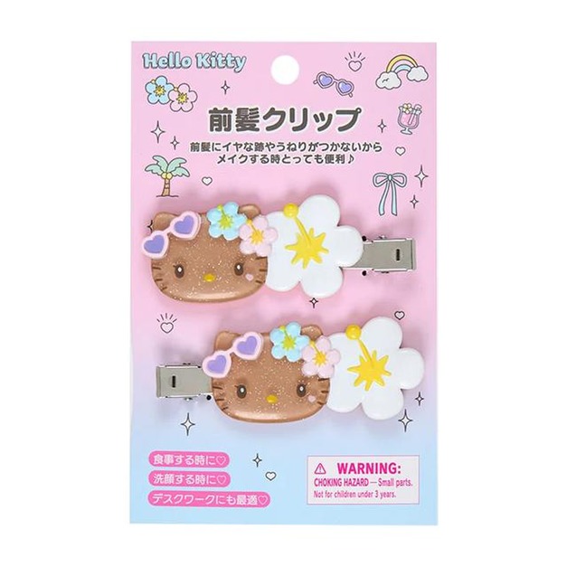▲新品特價【預購】Sanrio 三麗鷗 Hello Kitty 造型髮夾2入組 (閃閃發亮的夏日泳池)