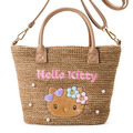 ▲新品特價 Sanrio 三麗鷗 Hello Kitty 編織手提肩背兩用包 (閃閃發亮的夏日泳池)_1