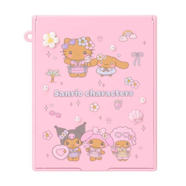 ▲新品特價【預購】Sanrio 三麗鷗 大集合 方形折疊鏡 (閃閃發亮的夏日泳池)