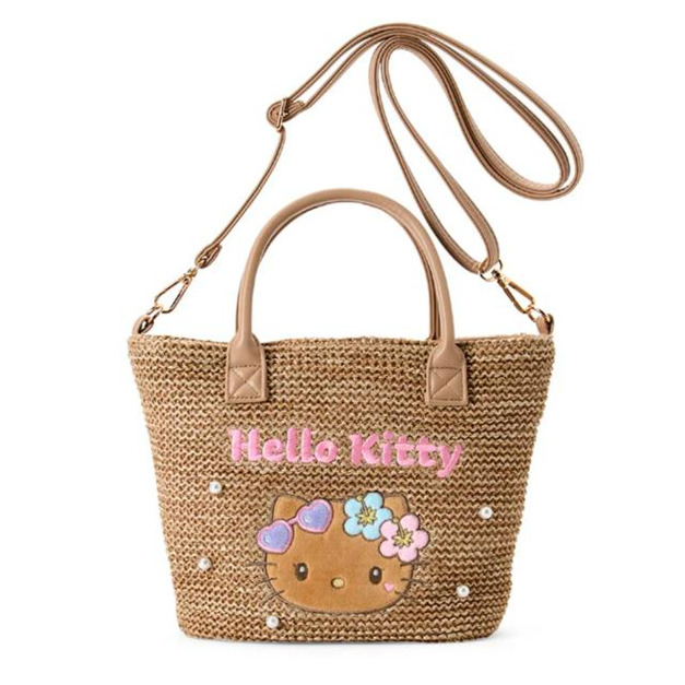 ▲新品特價 Sanrio 三麗鷗 Hello Kitty 編織手提肩背兩用包 (閃閃發亮的夏日泳池)