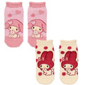 Sanrio 三麗鷗 成人絨毛短襪 23-25cm (愛心/點點款) Kitty 雙子星 酷洛米_2
