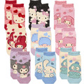 Sanrio 三麗鷗 成人絨毛短襪 23-25cm (愛心/點點款) Kitty 雙子星 酷洛米