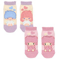 Sanrio 三麗鷗 成人絨毛短襪 23-25cm (愛心/點點款) Kitty 雙子星 酷洛米_3