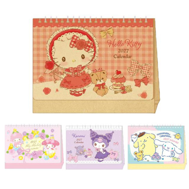 Sanrio 三麗鷗 2027 線圈桌曆 Kitty 美樂蒂 酷洛米 大耳狗