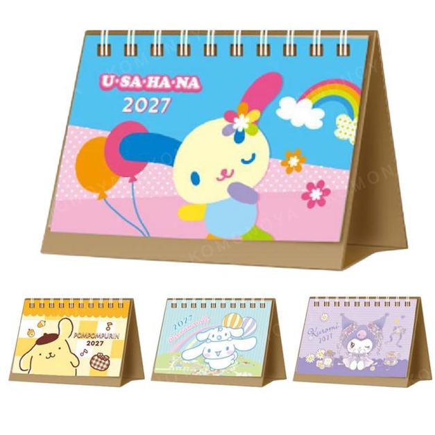 Sanrio 三麗鷗 2027 迷你線圈桌曆 布丁狗 大耳狗 花小兔 酷洛米