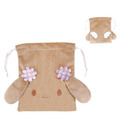 Sanrio 三麗鷗 絨毛造型束口袋 (天使款) 戚風 紅豆 摩卡_1