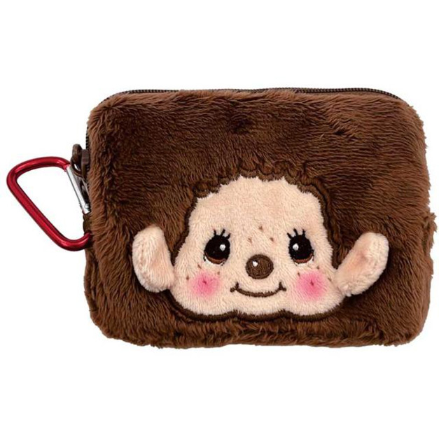 Monchhichi 絨毛零錢包附扣環 (大臉款)