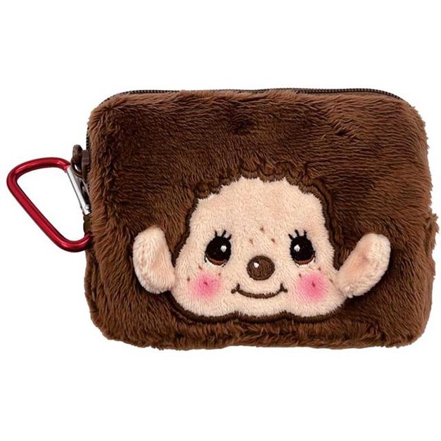 Monchhichi 絨毛零錢包附扣環 (大臉款)