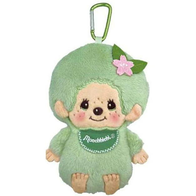 Monchhichi 絨毛玩偶零錢包吊飾 (抹茶款)