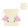 Sanrio 三麗鷗 絨毛造型束口袋 (天使款) 戚風 紅豆 摩卡_2