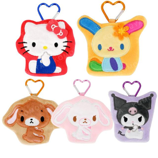 Sanrio 三麗鷗 絨毛造型零錢包吊飾 (側坐款) Kitty 蜜糖邦尼 花小兔 酷洛米