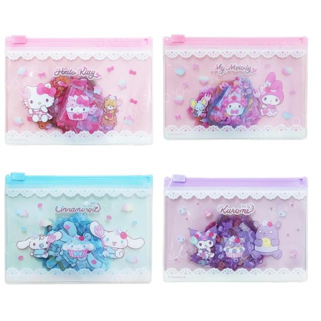 Sanrio 三麗鷗 造型貼紙組附收納袋 36枚入 (甜點款) Kitty 大耳狗 美樂蒂
