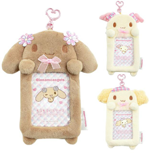 Sanrio 三麗鷗 絨毛造型拍立得小卡收納套鑰匙圈 (天使款) 戚風 紅豆 摩卡