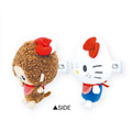 Sanrio 三麗鷗 x Monchhichi 絨布磁鐵雙吊飾 (圍兜兜款)_1