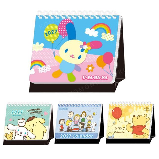 Sanrio 三麗鷗 花小兔 布丁狗 小熊維尼 史努比 2027 60K 線圈桌曆