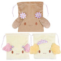 Sanrio 三麗鷗 絨毛造型束口袋 (天使款) 戚風 紅豆 摩卡