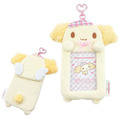 Sanrio 三麗鷗 絨毛造型拍立得小卡收納套鑰匙圈 (天使款) 戚風 紅豆 摩卡_3