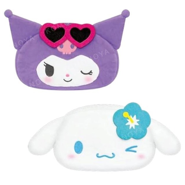 Sanrio 三麗鷗 絨毛造型雙面筆袋 (大臉曬黑款) 酷洛米 大耳狗