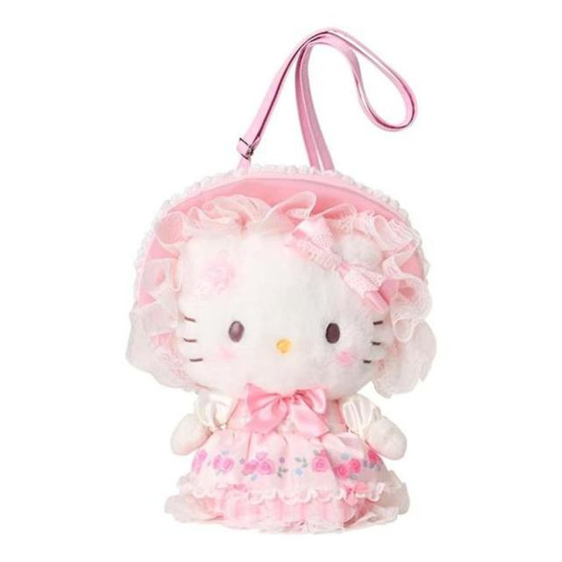 Sanrio 三麗鷗 Hello Kitty 絨毛玩偶斜背包 (童話午茶派對)