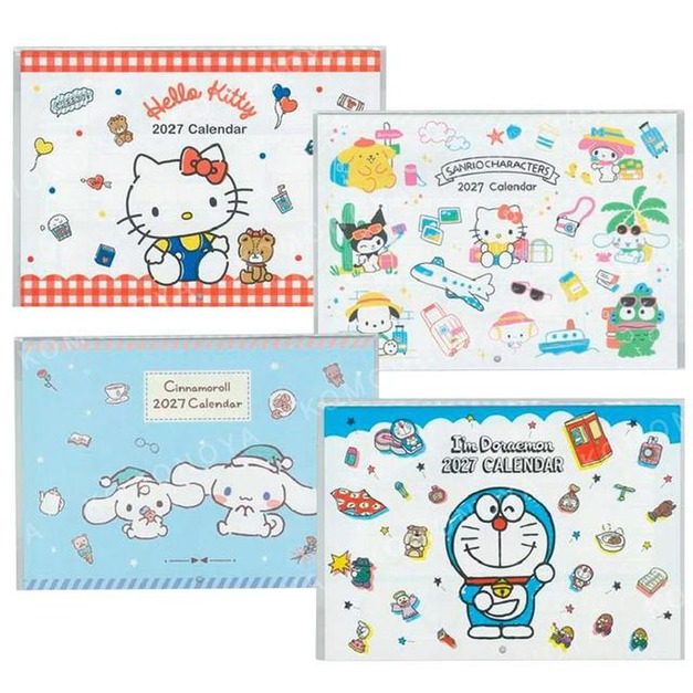 Sanrio 三麗鷗 2027 B5橫式壁掛曆(銅板小物)