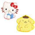 Sanrio 三麗鷗 刺繡造型燙布貼紙 (坐姿款) Kitty 美樂蒂 布丁狗 花小兔_1