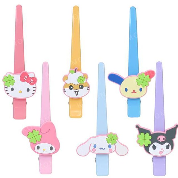 Sanrio 三麗鷗 橡膠造型長髮夾 (幸運草款) Kitty 酷洛米 花小兔 可樂鈴