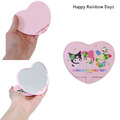 Sanrio 三麗鷗 大集合 塑膠心形隨身鏡 (幸運草款)_1