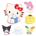 Sanrio 三麗鷗 刺繡造型燙布貼紙 (坐姿款) Kitty 美樂蒂 布丁狗 花小兔