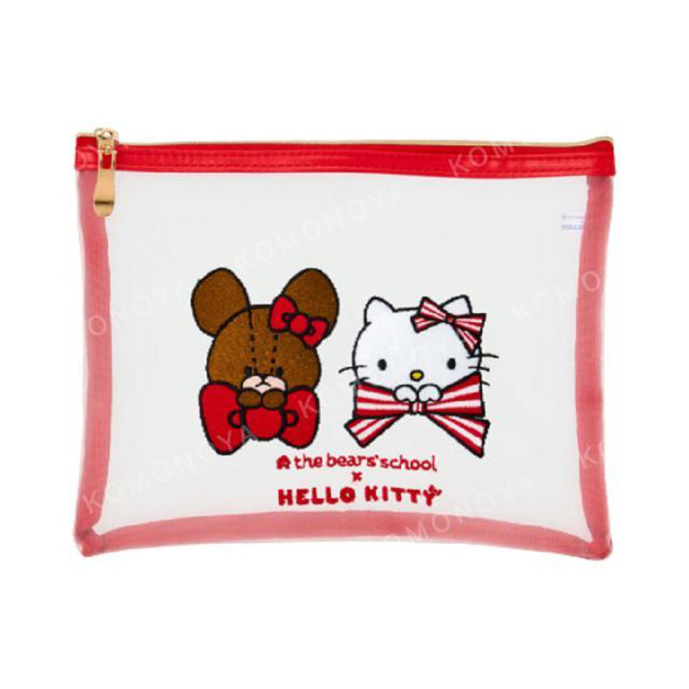Sanrio 三麗鷗 Kitty x 小熊學校 刺繡紗網扁平收納袋 (變裝款)