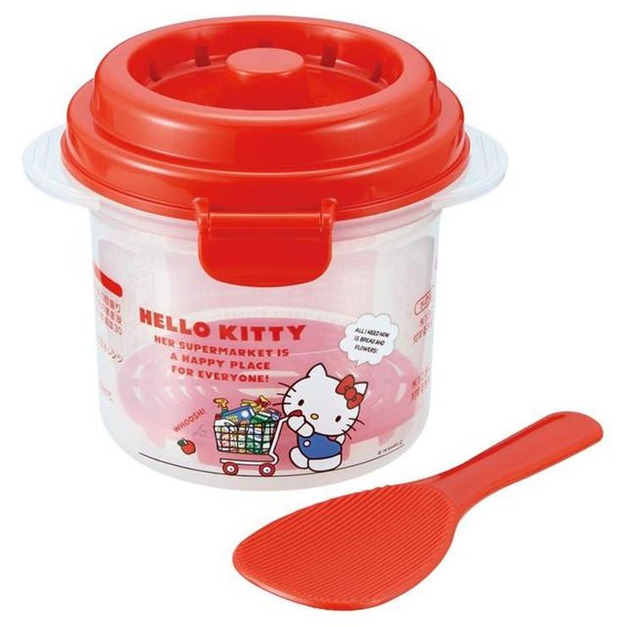 Sanrio 三麗鷗 Skater Hello Kitty 微波炊飯器 640ml UDG1 (紅購物車款)