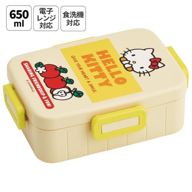 Sanrio 三麗鷗 Skater Hello Kitty 方形四扣便當盒 650ml YZFL7 (蘋果款)