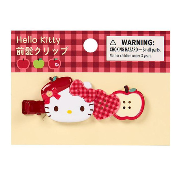 Sanrio 三麗鷗 Hello Kitty 樹脂造型髮夾 (秋日の紅色蘋果)