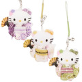 Sanrio 三麗鷗 Hello Kitty 縮緬玩偶手機吊飾 (和服款)