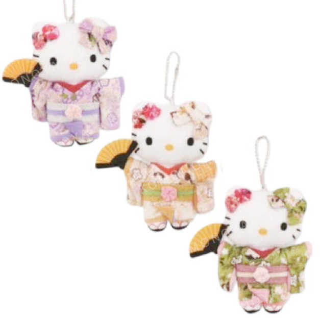 Sanrio 三麗鷗 Hello Kitty 縮緬玩偶吊飾 (和服款)