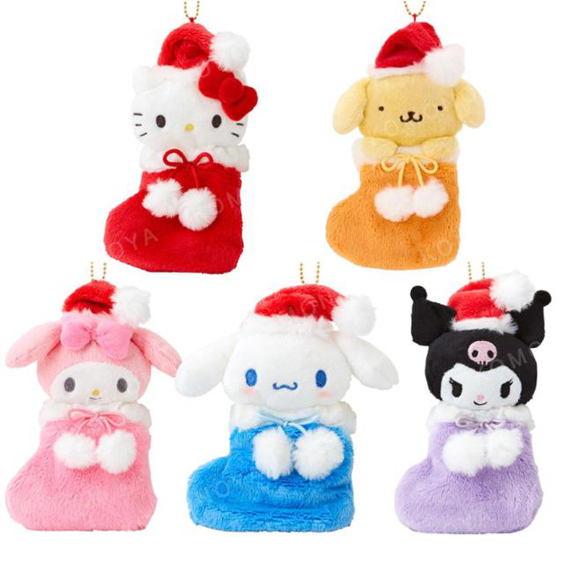 Sanrio 三麗鷗 絨毛玩偶吊飾 (聖誕襪 聖誕星願) Kitty 布丁狗 大耳狗 酷洛米