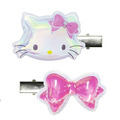 ⭐獨家特價 Sanrio 三麗鷗 水晶果凍造型髮夾2入組 (極光款) Kitty 花小兔 恰咪 大耳狗_6