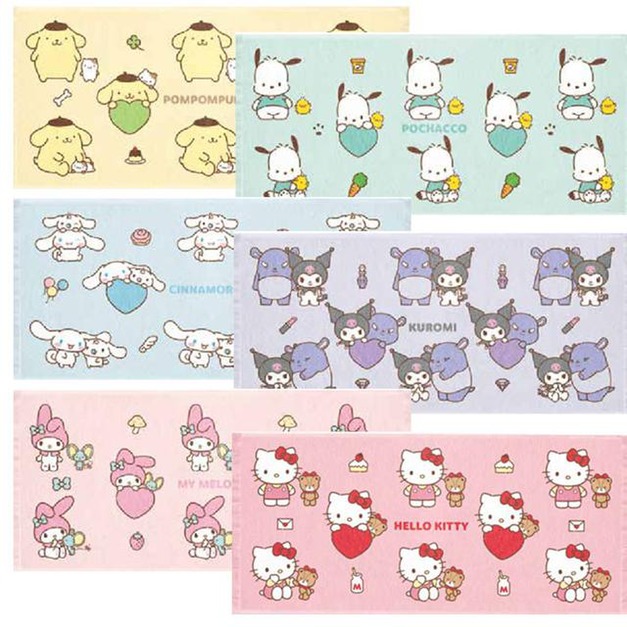 Sanrio 三麗鷗 棉質長毛巾 75x34cm (好友愛心款) Kitty 布丁狗 酷洛米