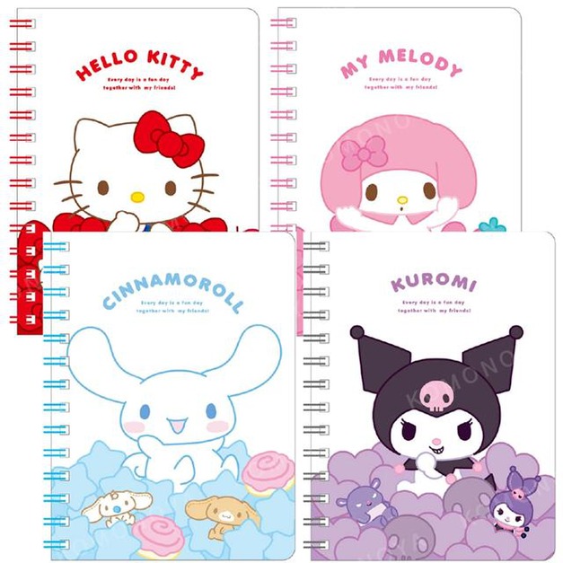 Sanrio 三麗鷗 B6線圈筆記本 (滿滿坐姿款) Kitty 美樂蒂 酷洛米 大耳狗