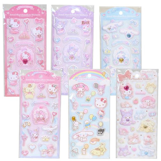 Sanrio 三麗鷗 立體造型貼紙組 (寶石款) Kitty 大耳狗 酷洛米
