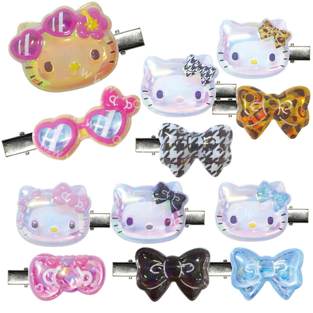 ⭐獨家特價 Sanrio 三麗鷗 Hello Kitty 水晶果凍造型髮夾2入組 (極光款 看我72變)